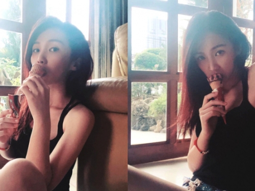 有辣氣！慵懶系正妹「彼彼Ann」蹲坐吃冰也銷魂，不經意的性感美體最能征服男人心！