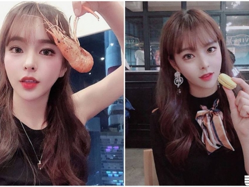 吃蝦愛好者「정다윤」！紅唇加大眼超誘人，好想和她一起享用美食！