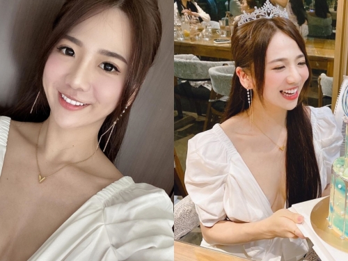 自然溝就是美！「Jasmine茉莉」慶生穿搭超迷人，白色小可愛裡「32E美胸」偷偷打招呼！