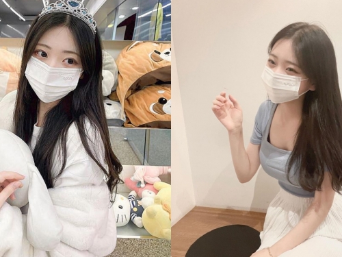 充滿神秘感的「超可愛嫩妹」，「微低胸裝」曲線太性感！