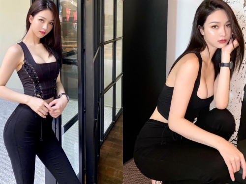 極品S曲線！性感正妹「緊身裝超棒視角」，完美的事業線弧度太誘人！