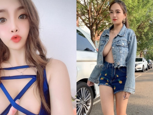 這樣穿牛仔外套可以嗎？「巨乳辣媽」小小一隻大大乳量，中空穿搭有夠狂！