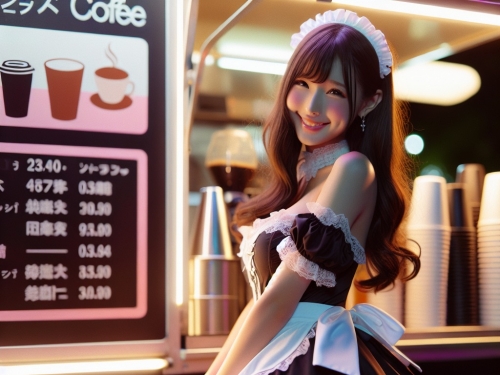 Coffee truck in operation