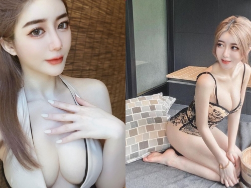 正妹「天燈妹」泡溫泉中路大開，「白皙美乳」好撩人呀！