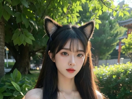 ★Patreon★ AI_KAORI - Fox-Eared Beauty in Garden Setting - Part 1