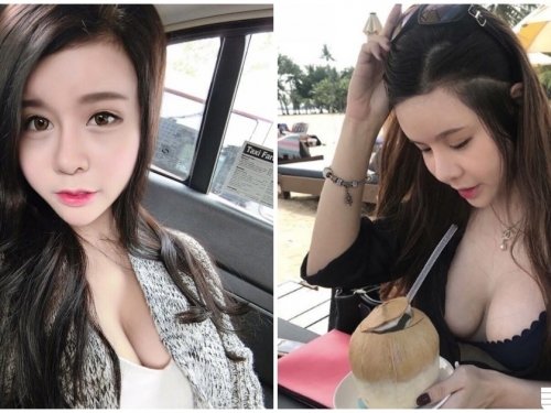 好想喝椰奶！正妹「低胸爆乳裝」辣翻，巨乳都要比椰子還大了！