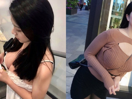 這手扶梯視角母湯！巨乳正妹「Yuri Chen」低頭滑手機不設防，白嫩北半球快掉啦！