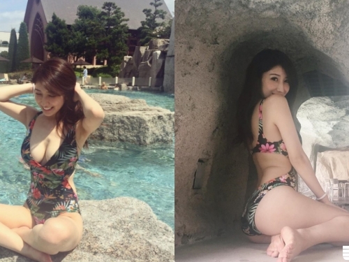 實在太辣啦！「引退F奶」妖嬈加倍，「豐乳肥臀」沙灘曬乳似乎更加風騷啦！