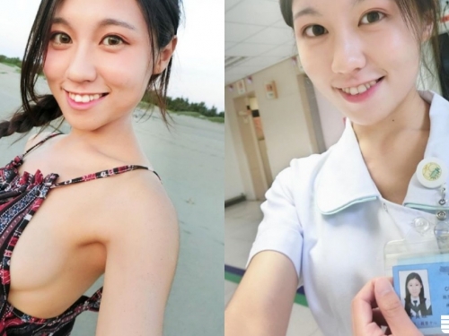 小護士「側乳外漏」太猛了！護理師制服下藏「渾圓美乳」好兇猛，甜甜一笑直接戀愛！