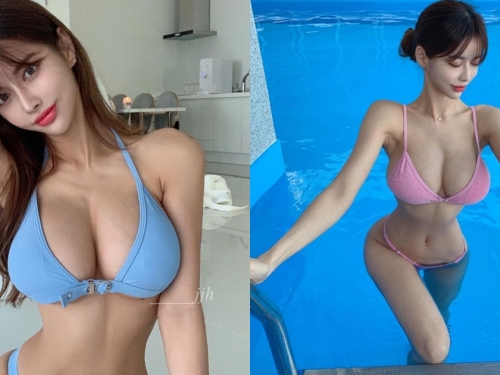 比娜美還要辣！巨乳正妹「螞蟻腰」超完美，比基尼讓人鼻血狂流！