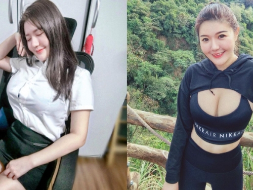 性感櫃姐「Judy 邱比特」白襯衫擋不住進擊的巨乳　扣子快要撐不住了