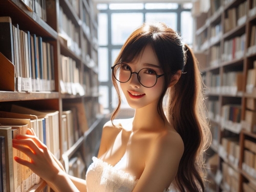 戴眼鏡的妹子多了一份傻氣