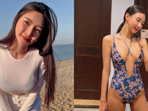 性感火辣的170cm氣質正妹！泳裝中路大開「渾圓美胸」露出畫面好驚人！