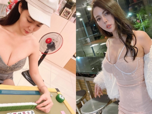 過年宅家打麻將！「低胸爆乳妹」新手上桌搓幾圈，笑稱：原來槓牌可以摸屁股