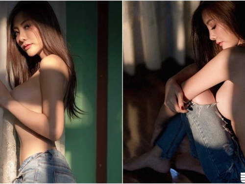 天氣太熱不用穿衣服！「渾圓大奶妹」上空好清涼！「性感線條」造福大眾了！
