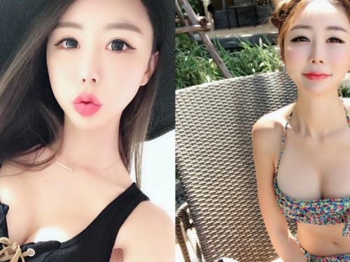 妹子自備一對「飽滿乳球」比基尼放送養眼視角，火辣身材S曲線讓人好上火！