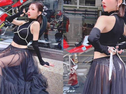 暗黑尤物「葉妮妮Minnie」櫥窗超搶眼，「透視內褲」性感瘋觀賞！