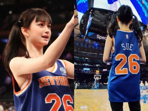 籃球寶貝！大眼正妹「Susan」雙馬尾現身NBA籃球賽，超強顏值連攝影師也讚嘆轉播！
