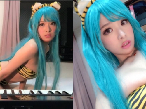 氣質鋼琴家化身性感「爆乳拉姆」！大奶溢出比基尼　白嫩乳球彷彿節拍器！