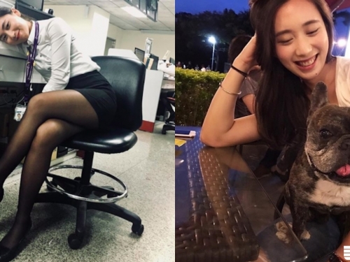 最美實習地勤！緊身短裙「黑絲美腿」+甜美笑容，旅客被正到不想上飛機！