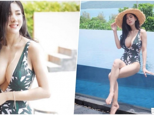 超爆乳畫面！正妹露出「飽滿大乳球」，震撼奶量超驚人！