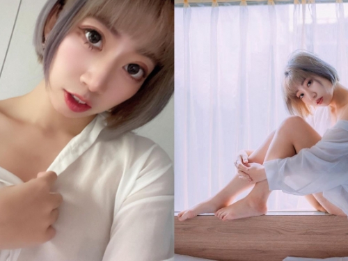性感模特「香香」窗台前曬嫩體，薄透襯衫撩出「騷辣神秘帶」！