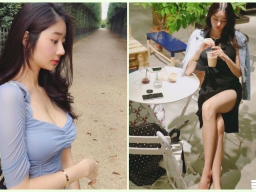 這長輩好壞！爆乳空姐「美乳酥胸」滿滿好大一碗！超逆天長腿畫面有夠惹火…