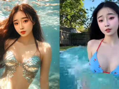水下仙境！比基尼正妹「玲奈Lena」爆乳下潛，秒變夢幻美人魚！
