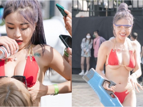S2O前哨派對玩瘋！巨乳正妹Abby獻上「特調奶酒」超解渴
