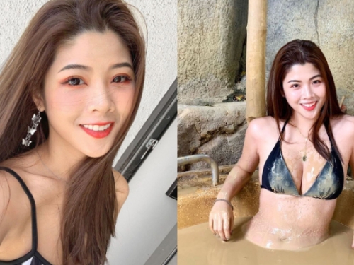 想共浴！性感網美「ㄩㄊ」泥巴潑向白皙又豐嫩的美乳，魅惑電眼讓人一看就興奮！