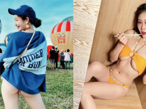 暗黑蝴蝶姊姊「奎拉Quilla」看熱氣球竟下半身失蹤　微笑線全露出來