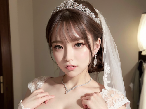 Wedding gown half-removed
