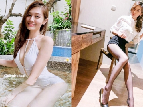 173 cm「台灣腿精」！性感人妻 Sandra 上傳滿滿的「黑絲美腿」照，狂吸 7 萬粉絲