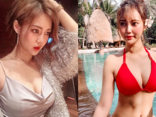 加肉再加肉！火辣櫃台「肝連妹」挺傲人雪乳服務貴賓，鞠躬大露事業線真是禮貌！