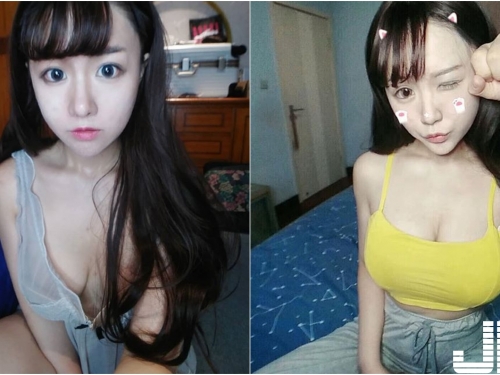 不科學童顏巨乳！妹子「陳歕」胸前巨大胸器渾圓飽滿的要保上衣給撐爆了！