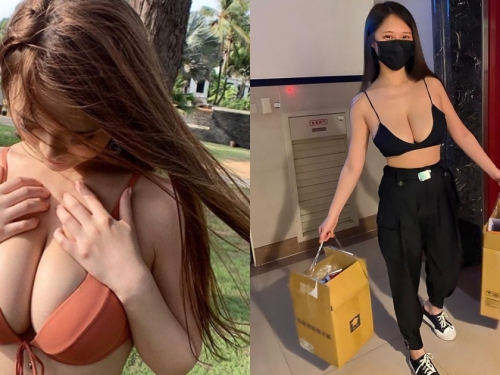 爆乳正妹「穿內衣倒垃圾」！請路過鄰居幫拍照，超衝擊畫面讓人傻爆眼！
