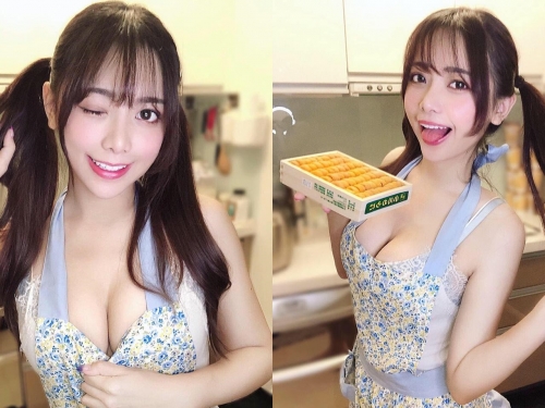 酥胸甜心「Iris霍萱」爆乳小廚娘做菜　中路爆裂撕開「超深邃八字奶」形狀失守