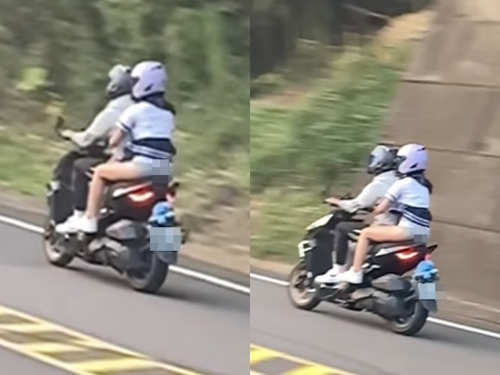 制服妹跑山整路露內褲 騎士讚「沒讓我漏氣」：贏了目光