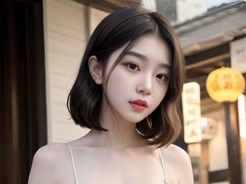AI生成美女~ショートヘア~白服、黑服、禮服