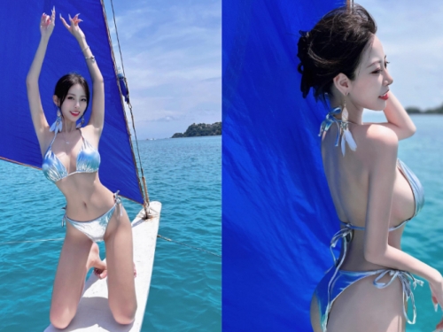 性感小野馬「玟妡WenHsin」長灘島玩風帆船大曬魔鬼曲線！