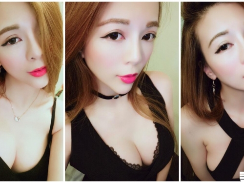 「深溝辣妹」衣服布料太少了，肩帶滑落「美乳快彈出」，胸型弧度好美啊！