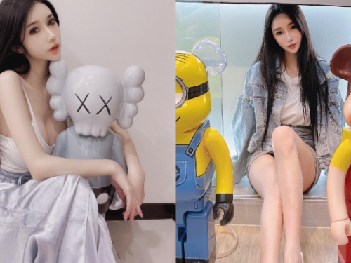 兇猛正妹「沈琪琪77」美體塞進櫥窗內，巨猛雙峰比暴力熊還暴力！