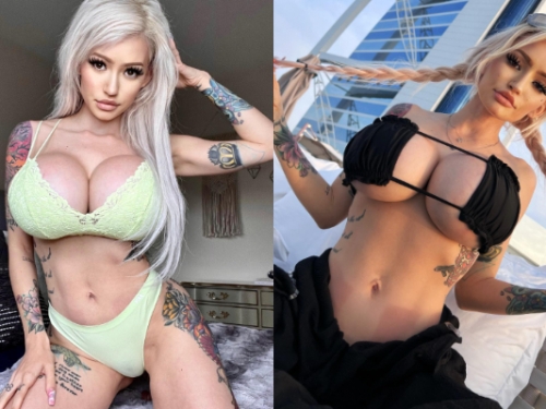 大…還要更大！刺青妹配備「浮誇系爆乳」　巨型奶彈迎面襲擊絕對扛不住