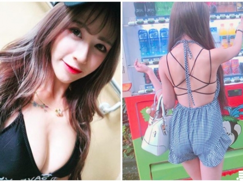 宜蘭正妹「露美背投飲料」，正面轉過來「身材也超猛的」！