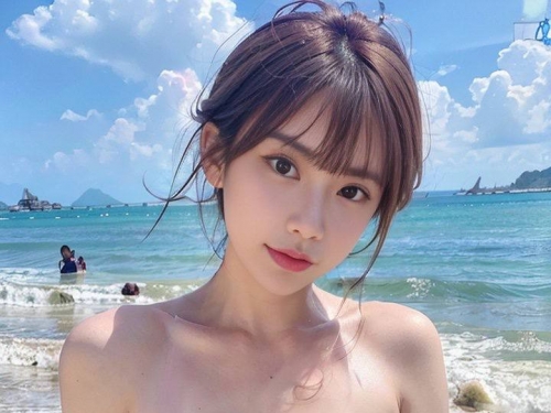 AI生成 海邊的AI美女