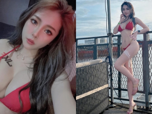 高雄正妹「張楚曼」碼頭邊性感濕身！「34E雪乳+蜜桃長腿」比例辣到不行！