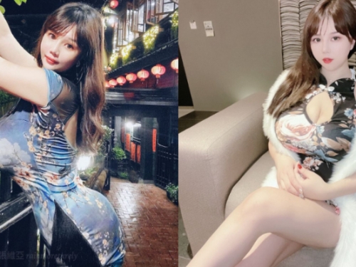 奶香還茶香？「張維亞」旗袍勾引來喝茶，胸前牡丹被「暴力巨乳」撐到變形！