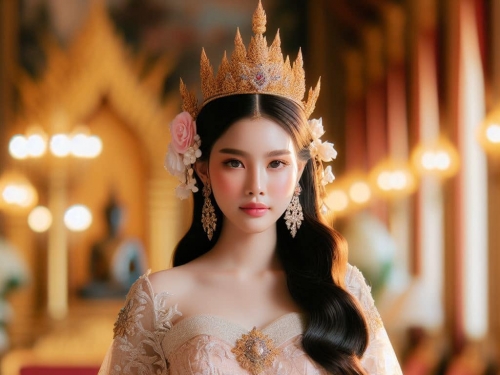 泰國皇室～穿戴傳統服飾的少女