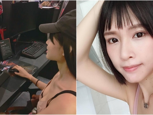打遊戲真的hen熱！「Chichi淇淇」背心打lol畫面好刺激 正面一看還是萌妹～