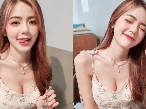 甜美活潑「大馬正妹」JW靖汶，小洋裝秀「雪白美乳」，光看她吃東西就好幸福！